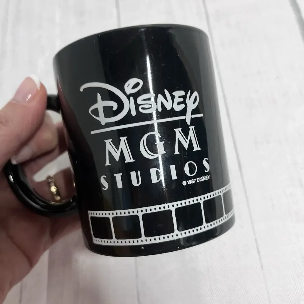 Vintage Walt Disney World MGM Studios Black White Tea Coffee Mug 1987 3.75
